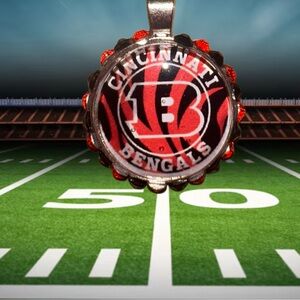 Cincinnati Hand Designed Pendant Necklace-Silver Tone